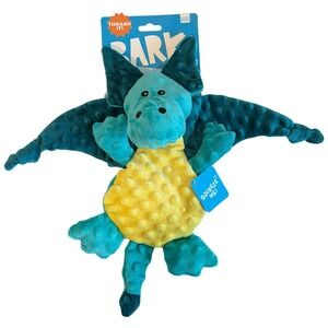 BarkBox Thrash It Humbert the Dragon Dog Toy Squeaky Crinkle Plush Best of Bark